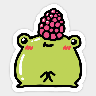 Frog with raspberry hat Sticker